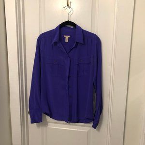 Purple J. Crew buttown down blouse
